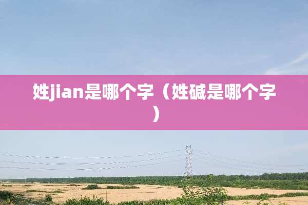 姓jian是哪个字（姓碱是哪个字）
