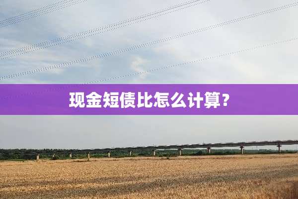 现金短债比怎么计算？