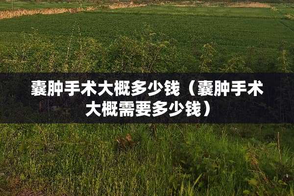囊肿手术大概多少钱（囊肿手术大概需要多少钱）