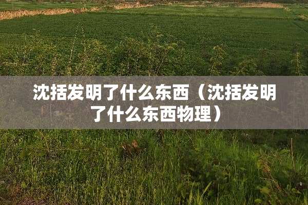 沈括发明了什么东西（沈括发明了什么东西物理）