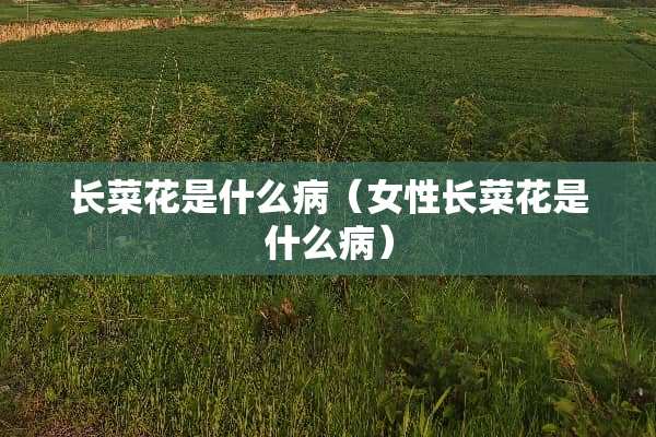 长菜花是什么病（女性长菜花是什么病）