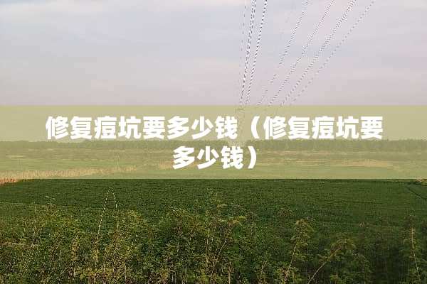 修复痘坑要多少钱（修复痘坑要多少钱）
