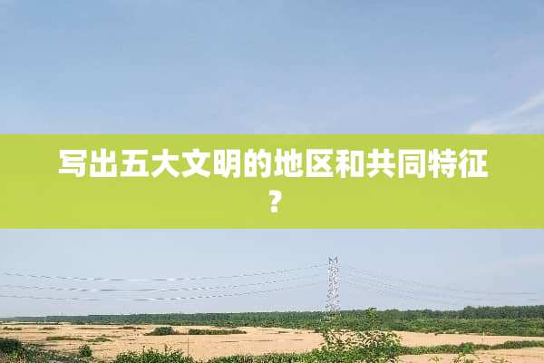 写出五大文明的地区和共同特征？