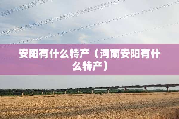 安阳有什么特产（河南安阳有什么特产）