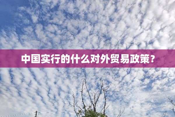 中国实行的什么对外贸易政策？