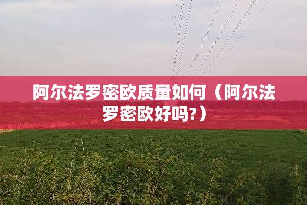 阿尔法罗密欧质量如何（阿尔法罗密欧好吗?）