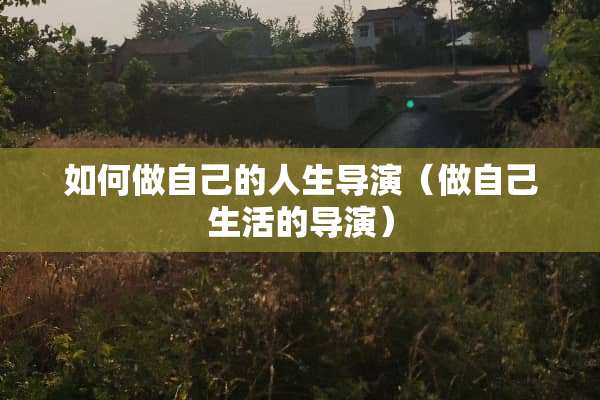 如何做自己的人生导演（做自己生活的导演）