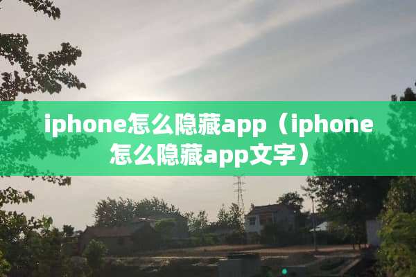 iphone怎么隐藏app（iphone怎么隐藏app文字）