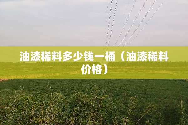 油漆稀料多少钱一桶（油漆稀料价格）