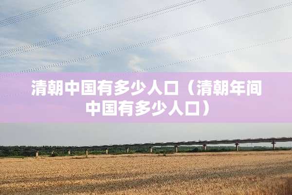清朝中国有多少人口（清朝年间中国有多少人口）