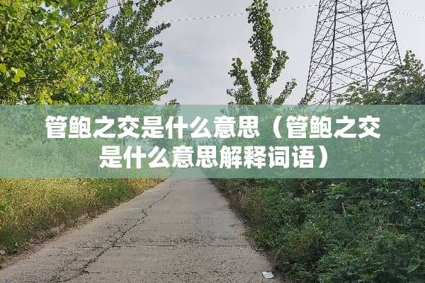 管鲍之交是什么意思（管鲍之交是什么意思解释词语）
