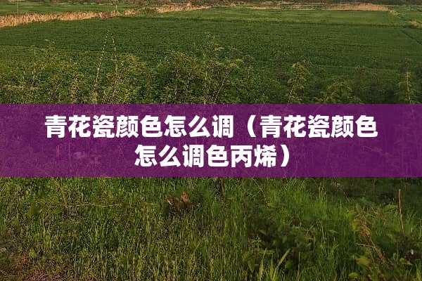 青花瓷颜色怎么调（青花瓷颜色怎么调色丙烯）