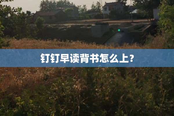 钉钉早读背书怎么上？