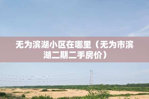 无为滨湖小区在哪里（无为市滨湖二期二手房价）