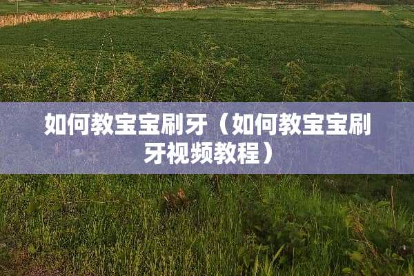 如何教宝宝刷牙（如何教宝宝刷牙视频教程）
