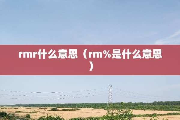 rmr什么意思（rm%是什么意思）