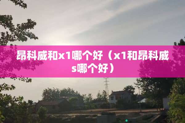 昂科威和x1哪个好（x1和昂科威s哪个好）