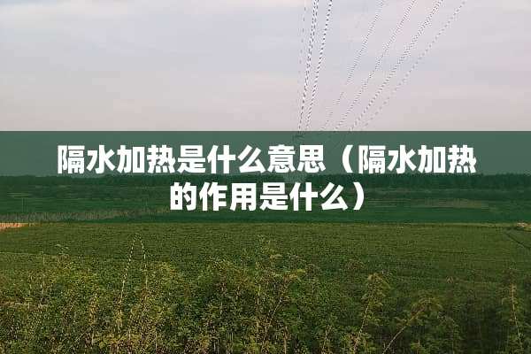 隔水加热是什么意思（隔水加热的作用是什么）
