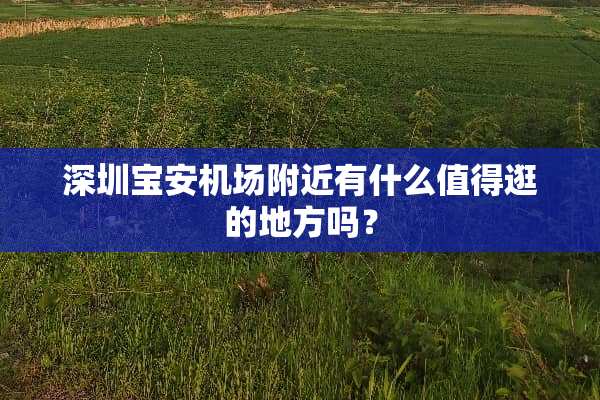 深圳宝安机场附近有什么值得逛的地方吗？