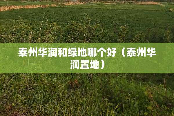 泰州华润和绿地哪个好（泰州华润置地）