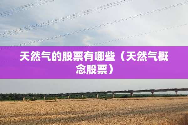 天然气的股票有哪些（天然气概念股票）