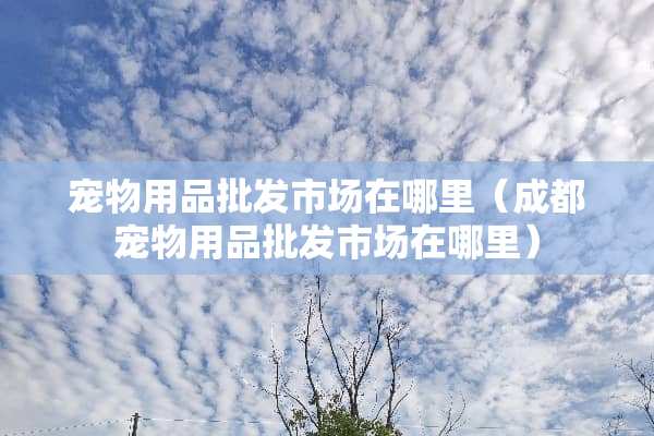 宠物用品批发市场在哪里（成都宠物用品批发市场在哪里）