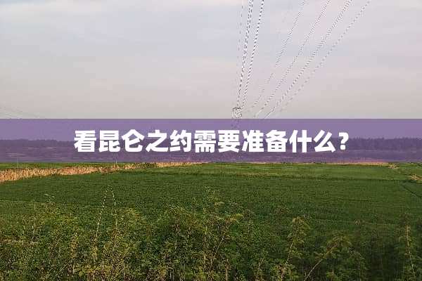 看昆仑之约需要准备什么？