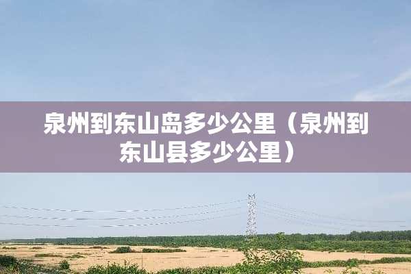 泉州到东山岛多少公里（泉州到东山县多少公里）