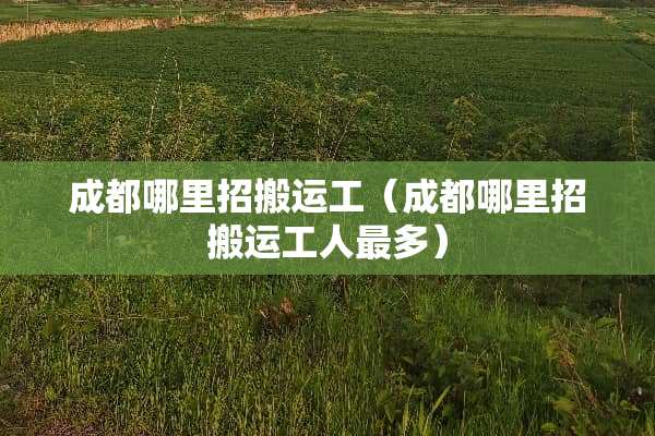成都哪里招搬运工（成都哪里招搬运工人最多）