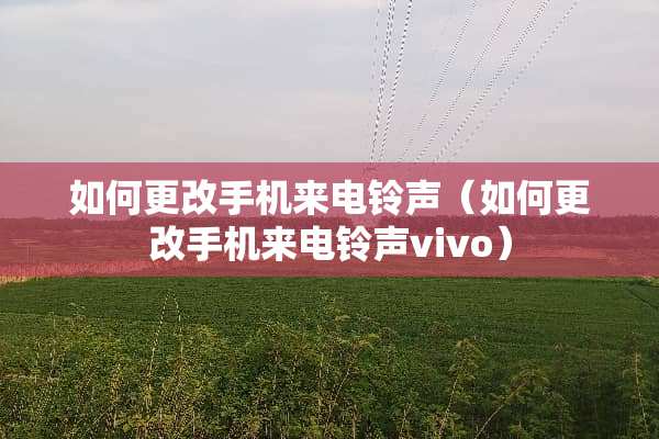 如何更改手机来电铃声（如何更改手机来电铃声vivo）