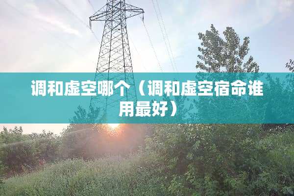 调和虚空哪个（调和虚空宿命谁用最好）