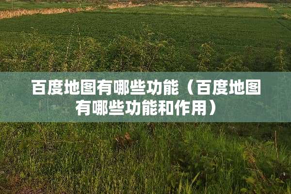 百度地图有哪些功能（百度地图有哪些功能和作用）
