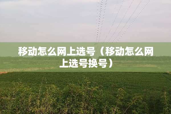 移动怎么网上选号（移动怎么网上选号换号）