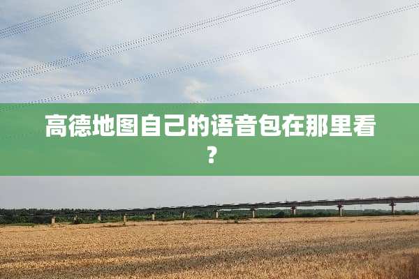 高德地图自己的语音包在那里看？