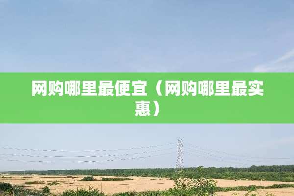 网购哪里最便宜（网购哪里最实惠）