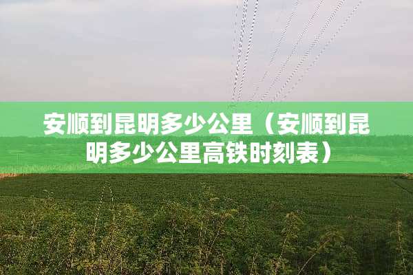 安顺到昆明多少公里（安顺到昆明多少公里高铁时刻表）