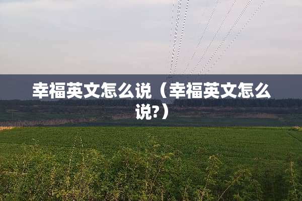幸福英文怎么说（幸福英文怎么说?）