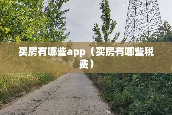 买房有哪些app（买房有哪些税费）