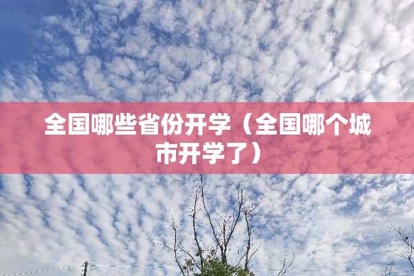 全国哪些省份开学（全国哪个城市开学了）