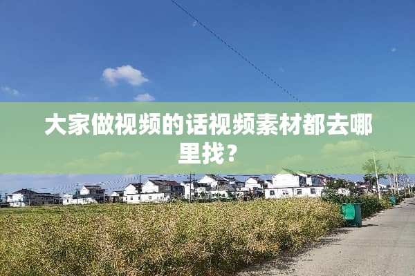 大家做视频的话视频素材都去***？