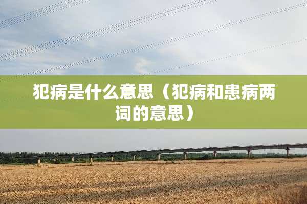 犯病是什么意思（犯病和患病两词的意思）
