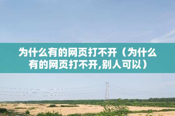 为什么有的网页打不开（为什么有的网页打不开,别人可以）