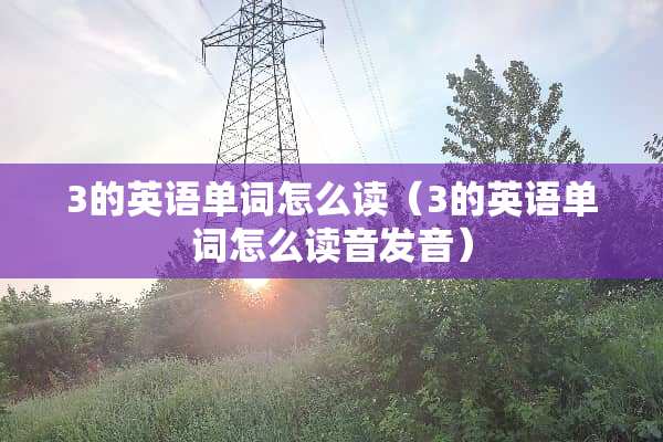 3的英语单词怎么读（3的英语单词怎么读音发音）