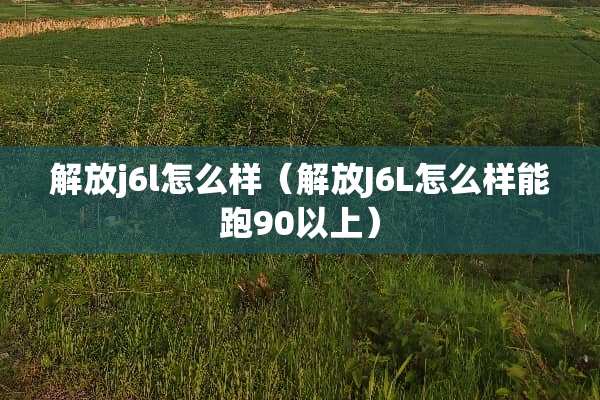 解放j6l怎么样（解放J6L怎么样能跑90以上）