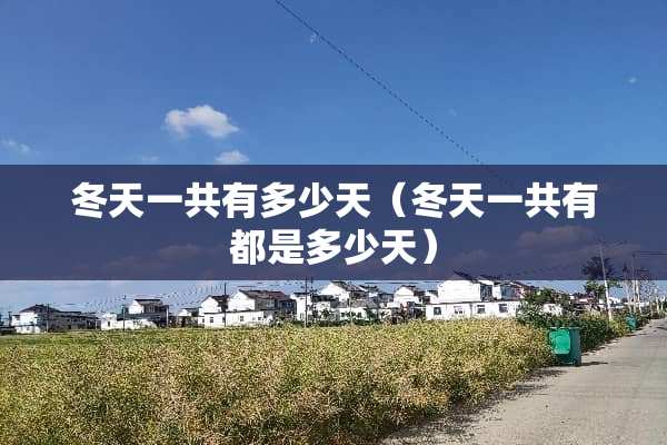 冬天一共有多少天（冬天一共有都是多少天）