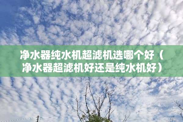***纯水机超滤机选哪个好（***超滤机好还是纯水机好）