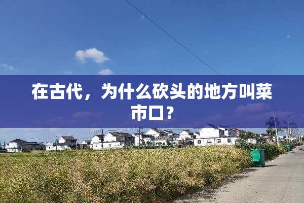 在古代，为什么砍头的地方叫菜市口？