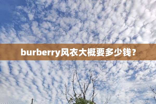 burberry风衣大概要多少钱？