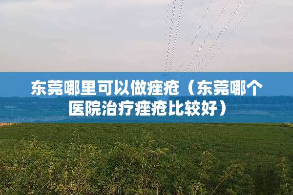 东莞哪里可以做痤疮（东莞哪个医院治疗痤疮比较好）