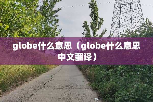 globe什么意思（globe什么意思中文翻译）